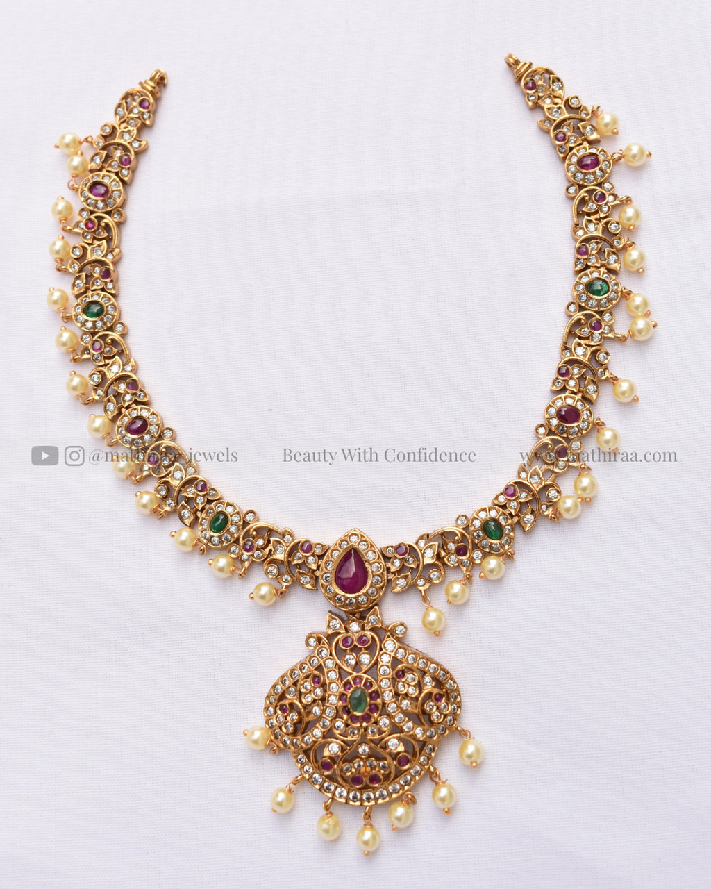 Antique Pearl drop adigai