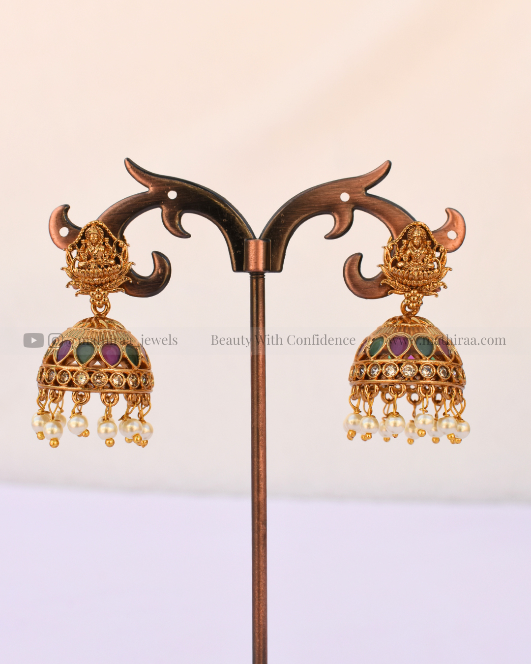 Lakshmi Pearl Drop Antique Jhumkas