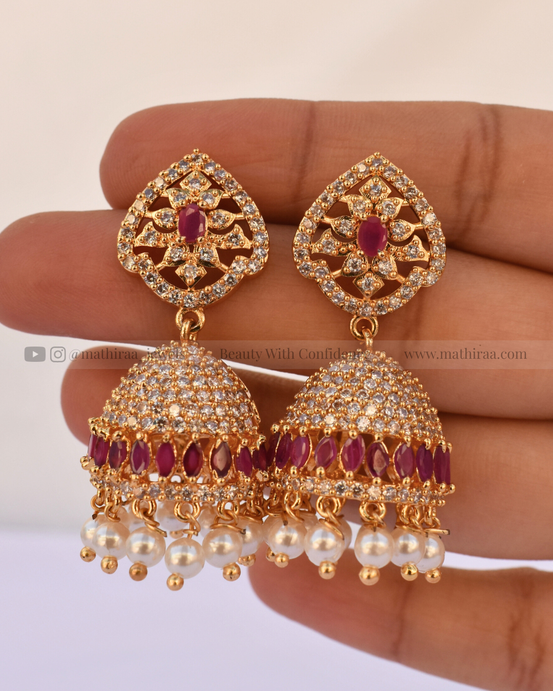 AD Ruby Pearl Jhumka