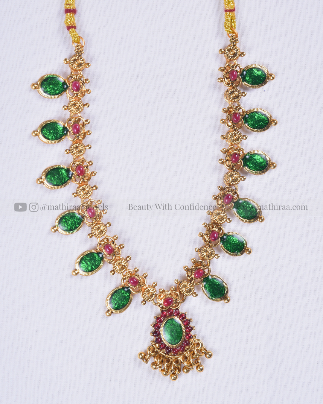 Green Floral Antique Necklace Set