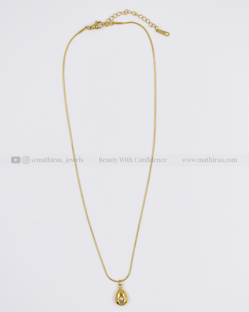 Golden Drop Pendant Chain