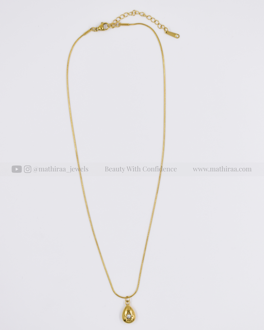 Golden Drop Pendant Chain