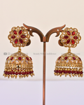 Bridal Polki Mehandi Floral Jhumka