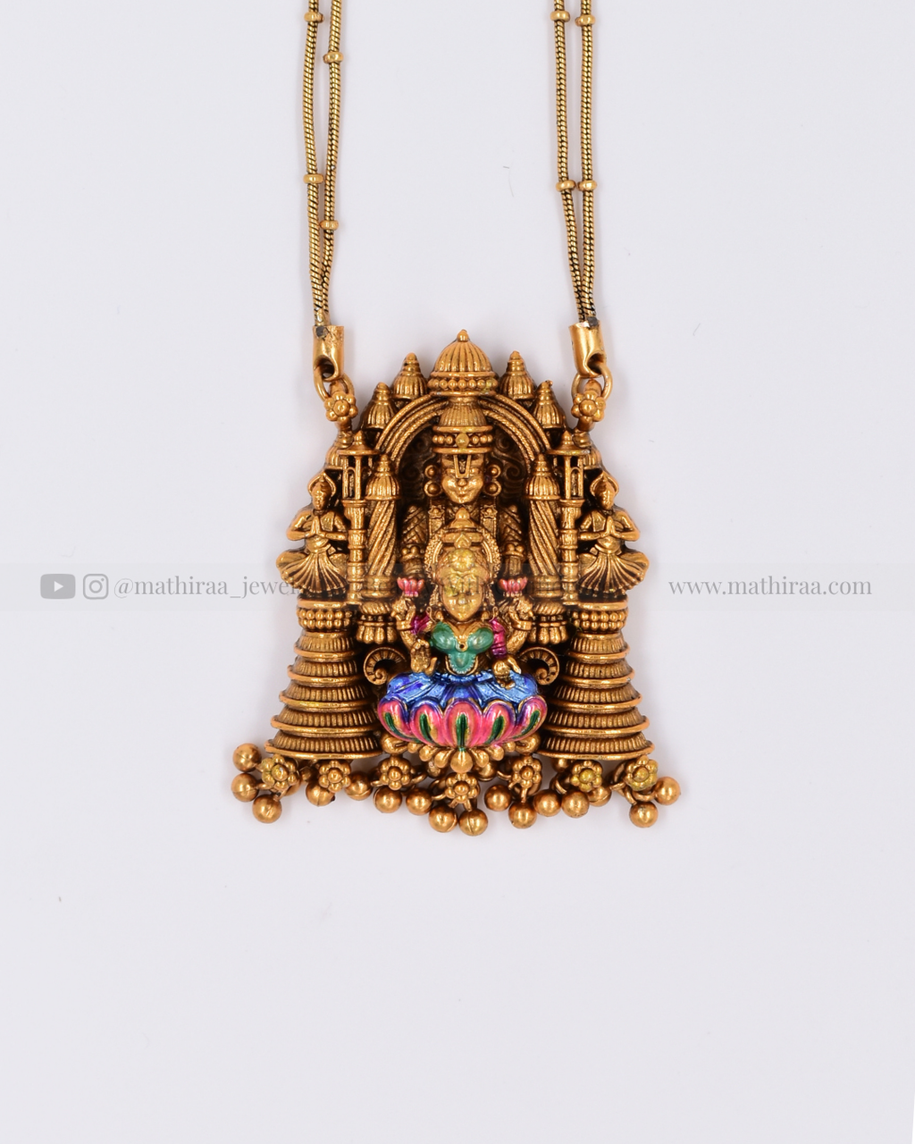 Sri Lakshmi Balaji Meenakari  Pendant Chain