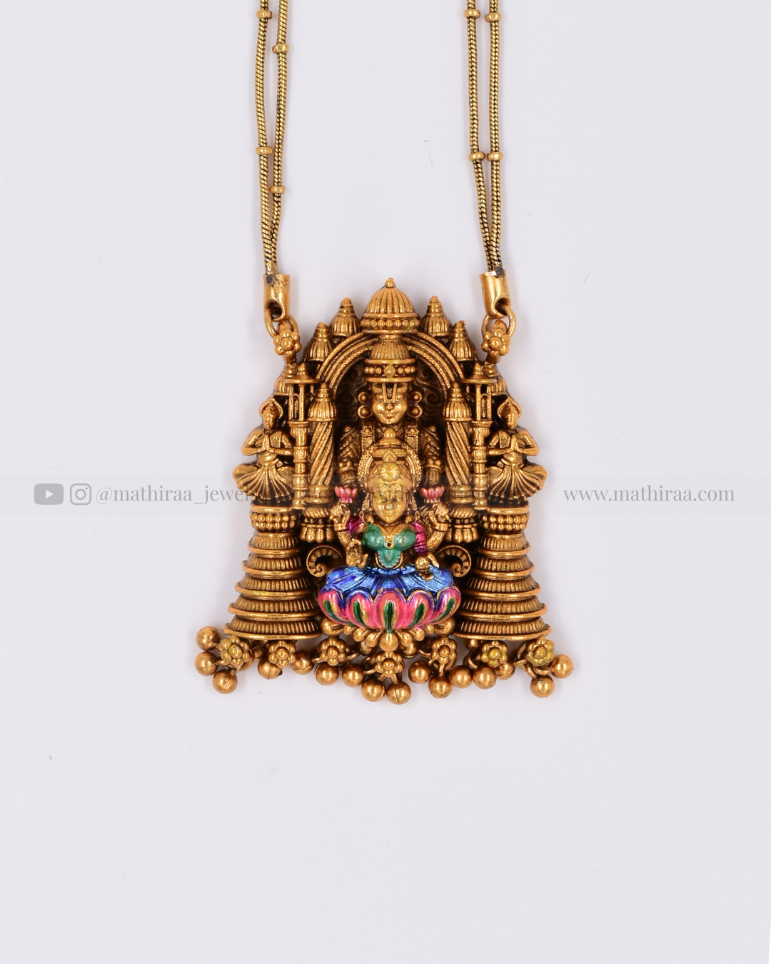 Sri Lakshmi Balaji Meenakari  Pendant Chain