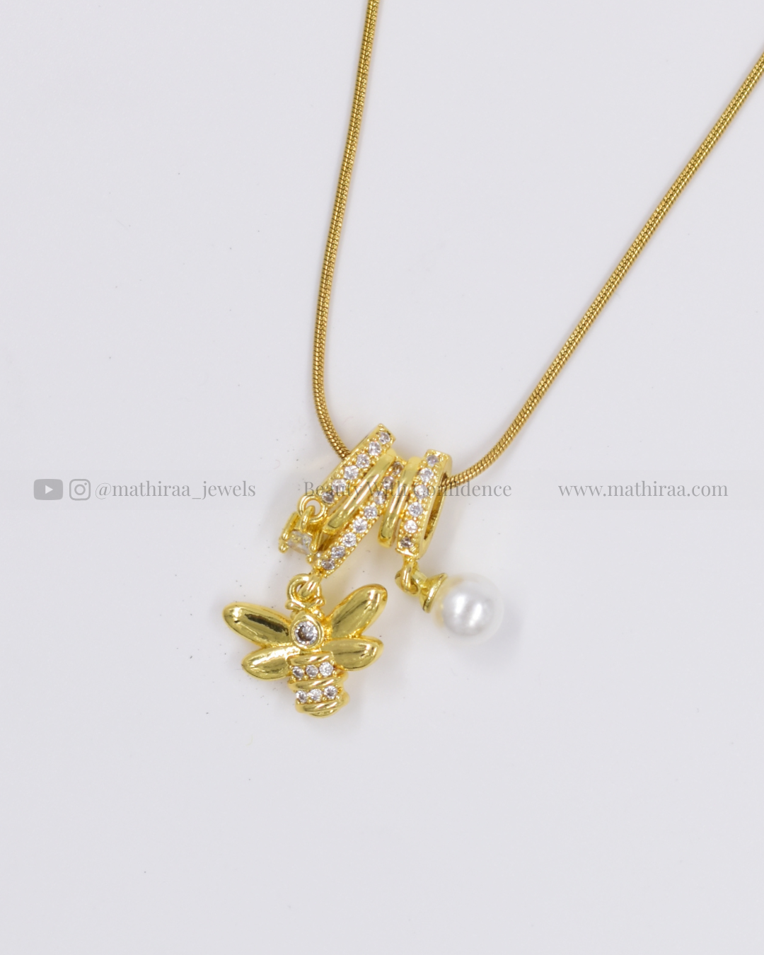 Butterfly Pearl Statement Chain