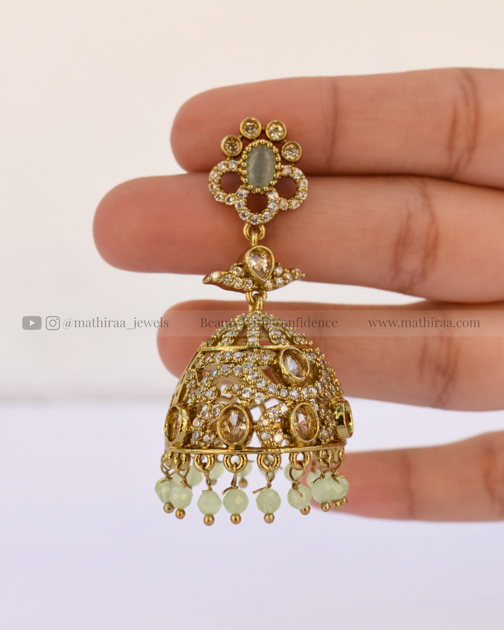 Pastel Glow CZ Jhumka