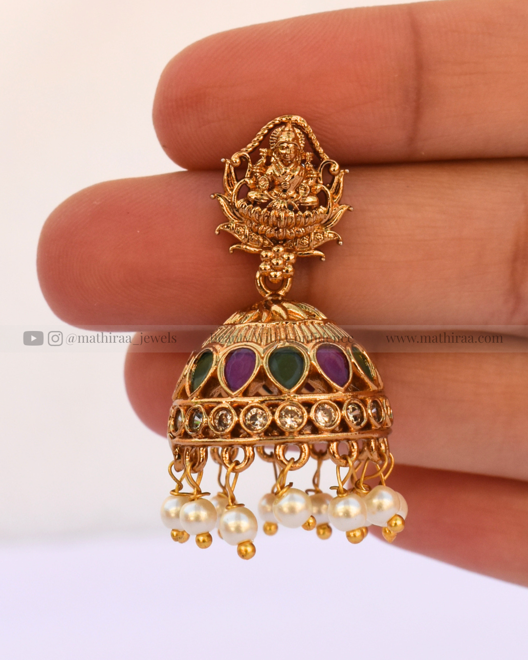Lakshmi Pearl Drop Antique Jhumkas