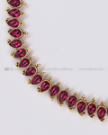 2 in 1 Irumugam Ruby Pearl neckset