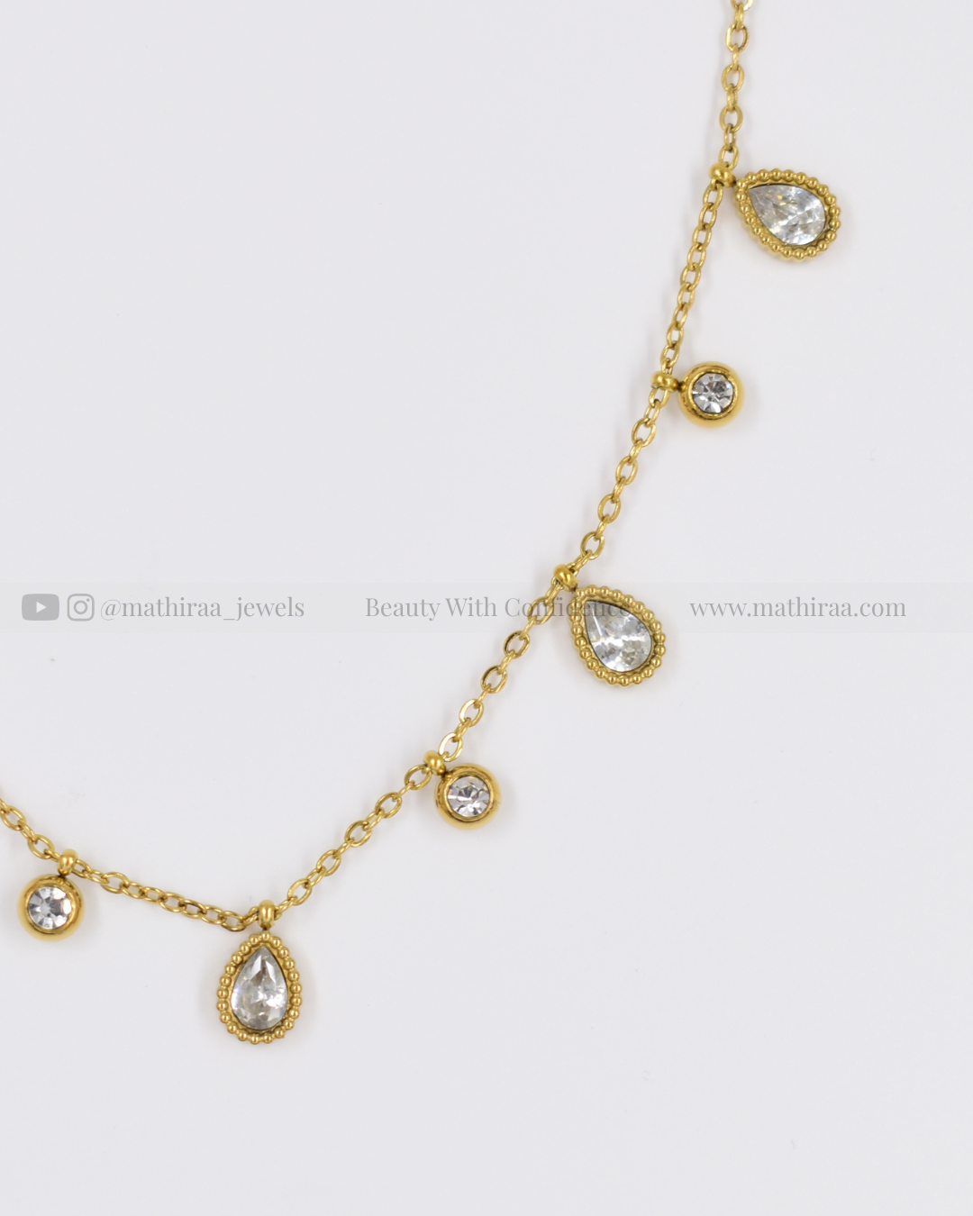 Teardrop Cascade Charm Chain