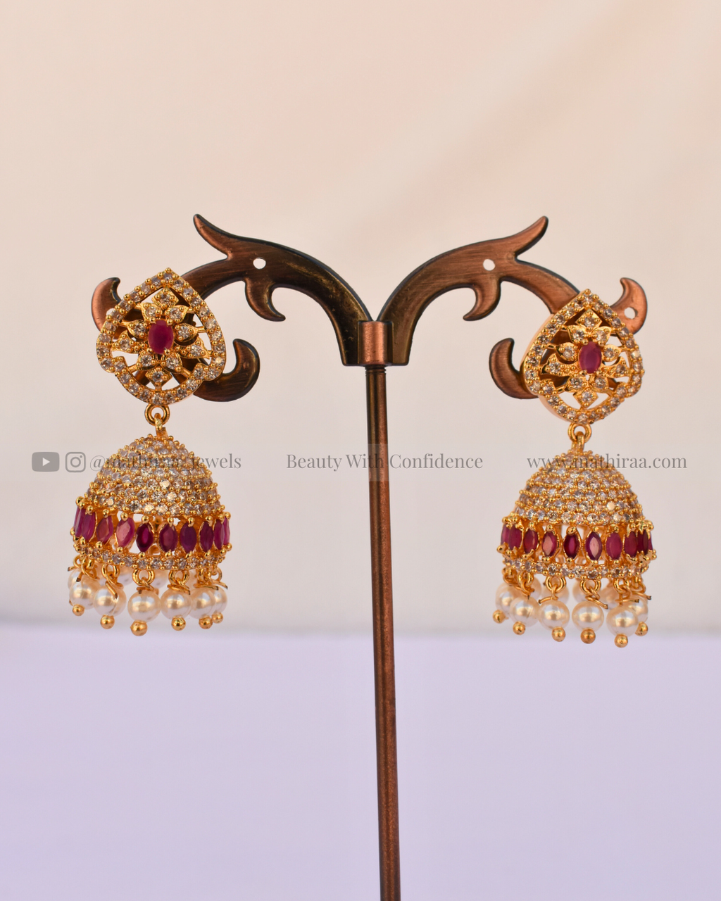 AD Ruby Pearl Jhumka