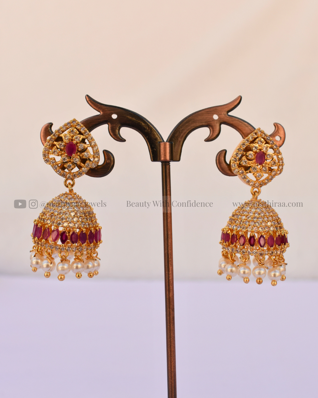 AD Ruby Pearl Jhumka