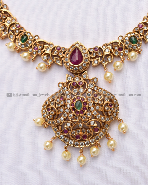 Antique Pearl drop adigai