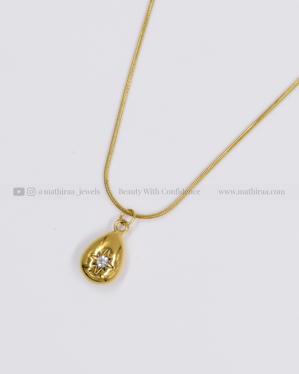 Golden Drop Pendant Chain
