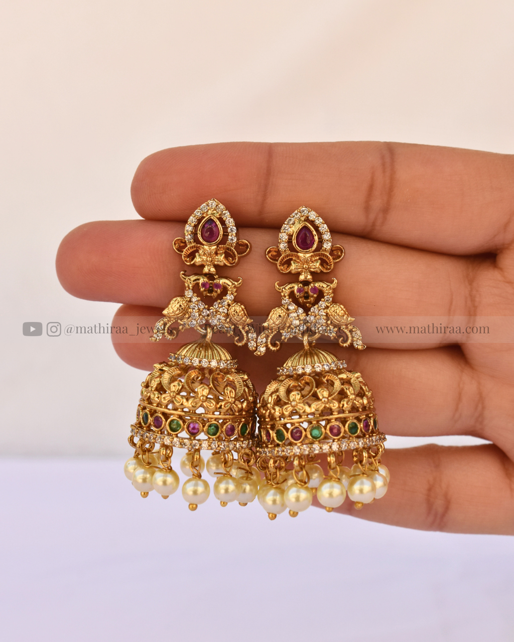 CZ Peacock Jhumka