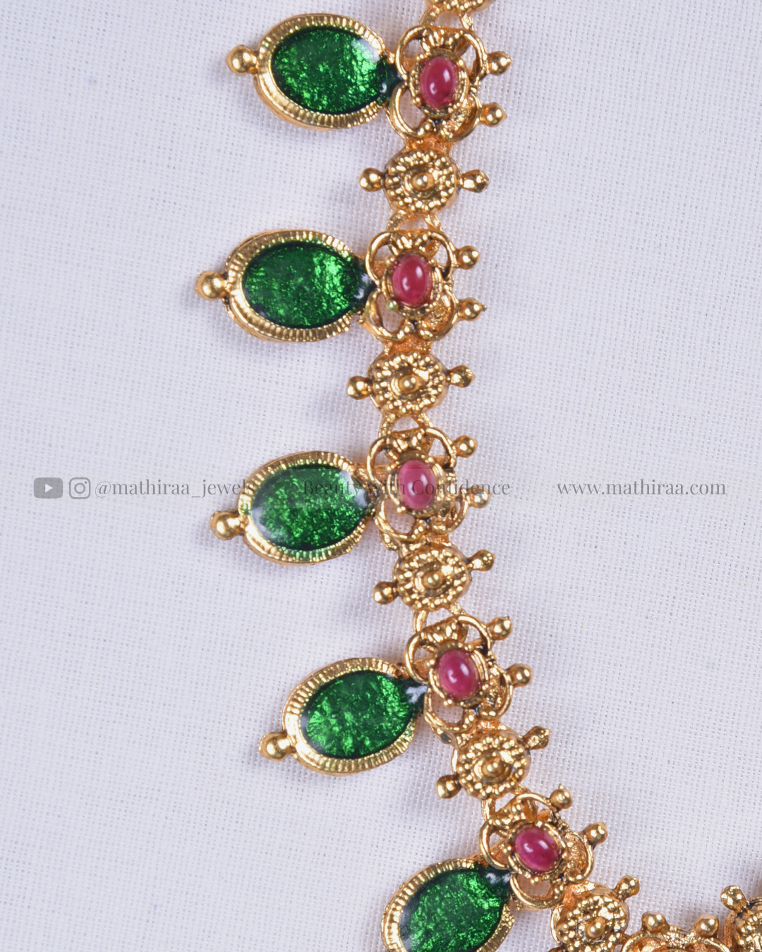 Green Floral Antique Necklace Set