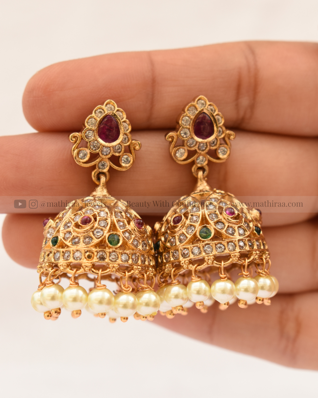 Antique Pearl drop adigai