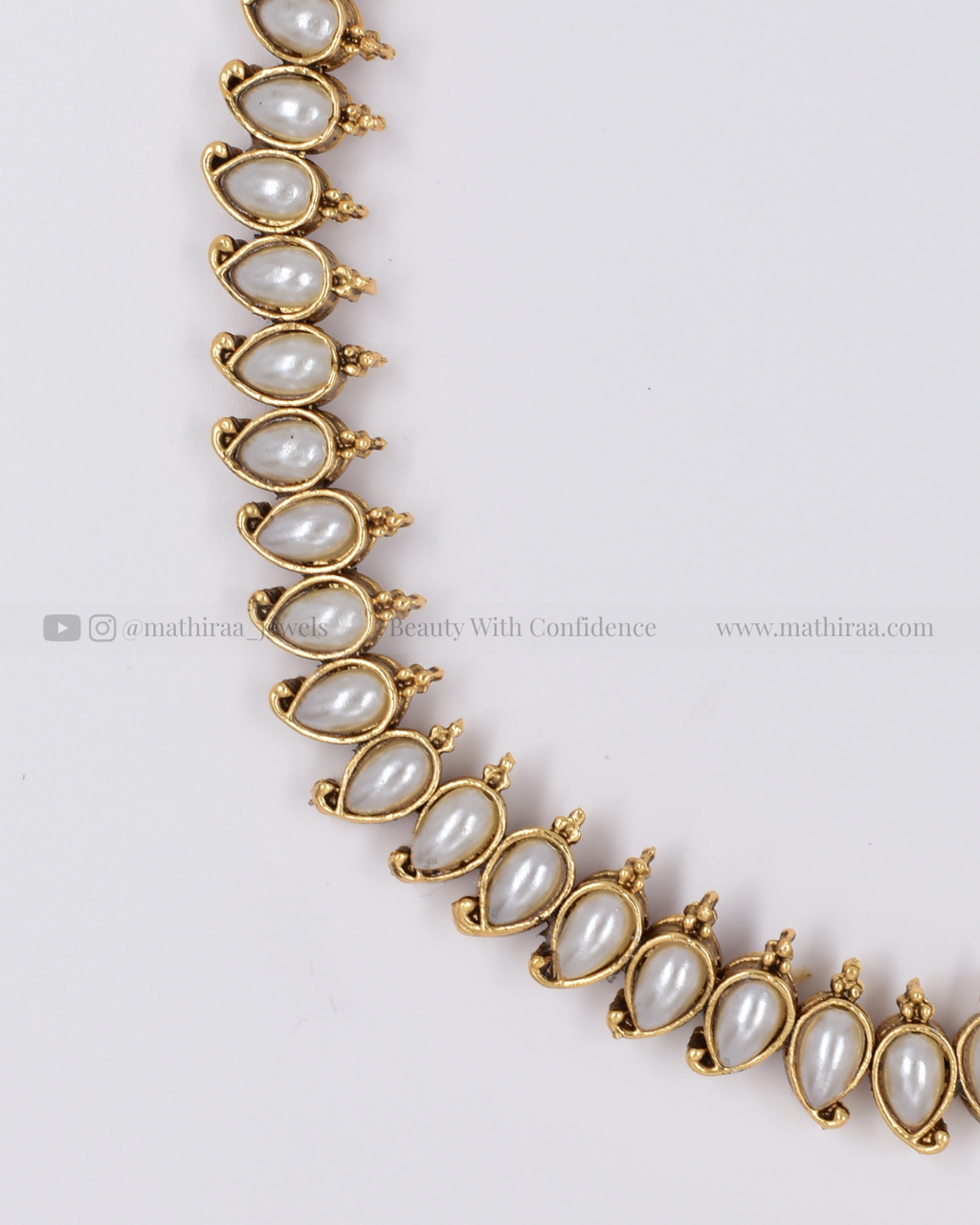 2 in 1 Irumugam Ruby Pearl neckset