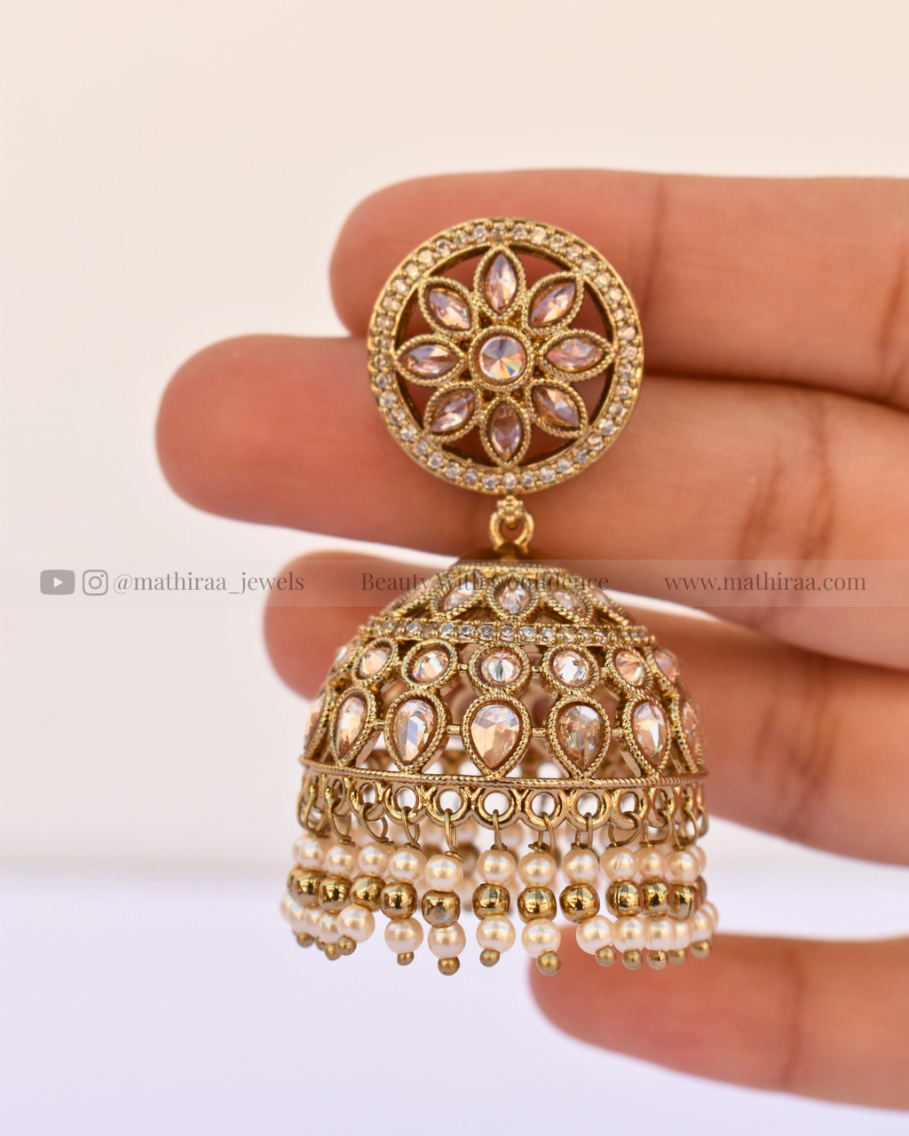 Bridal Polki Mehandi Jhumka