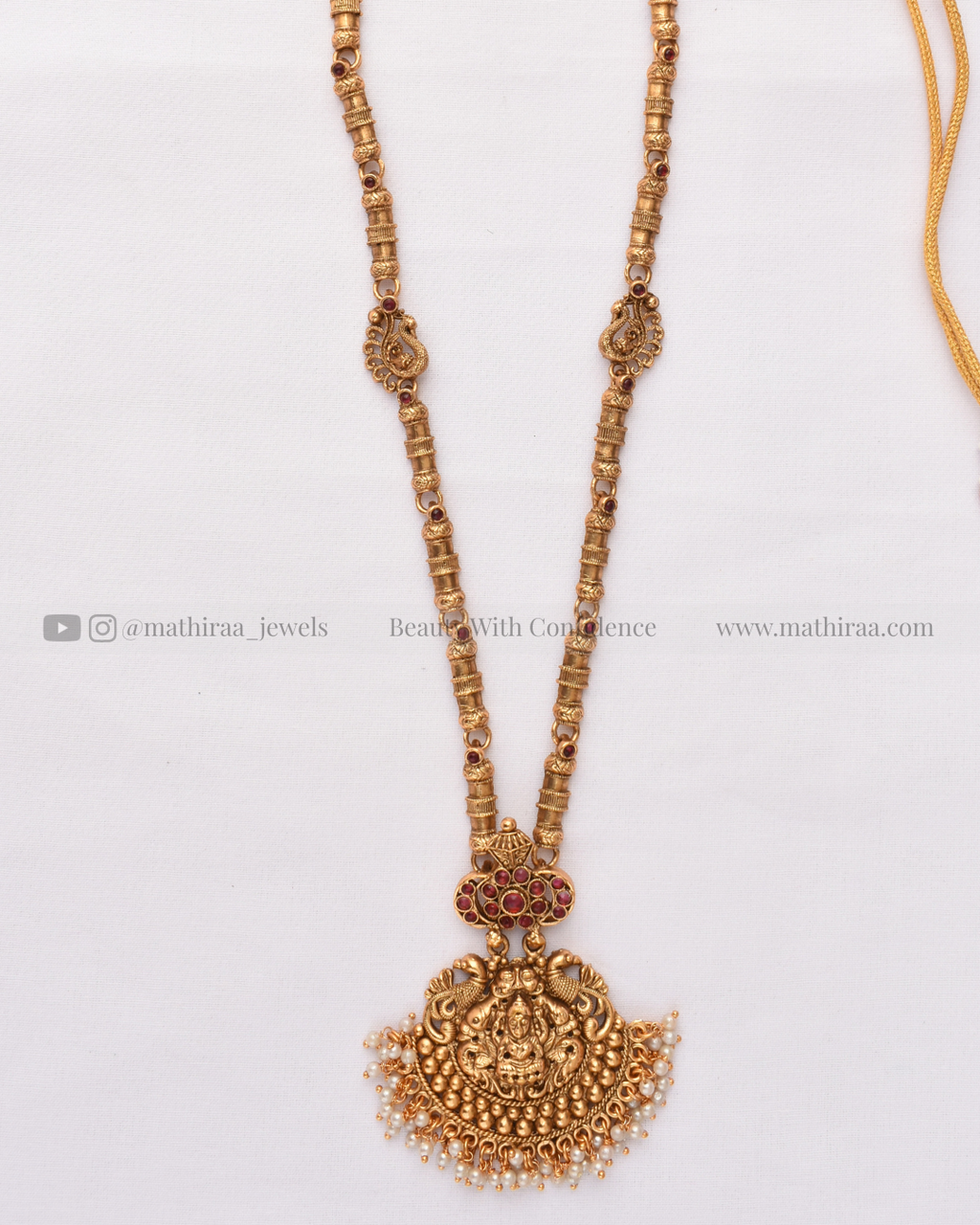 Gold Plated Lakshmi Long Haaram