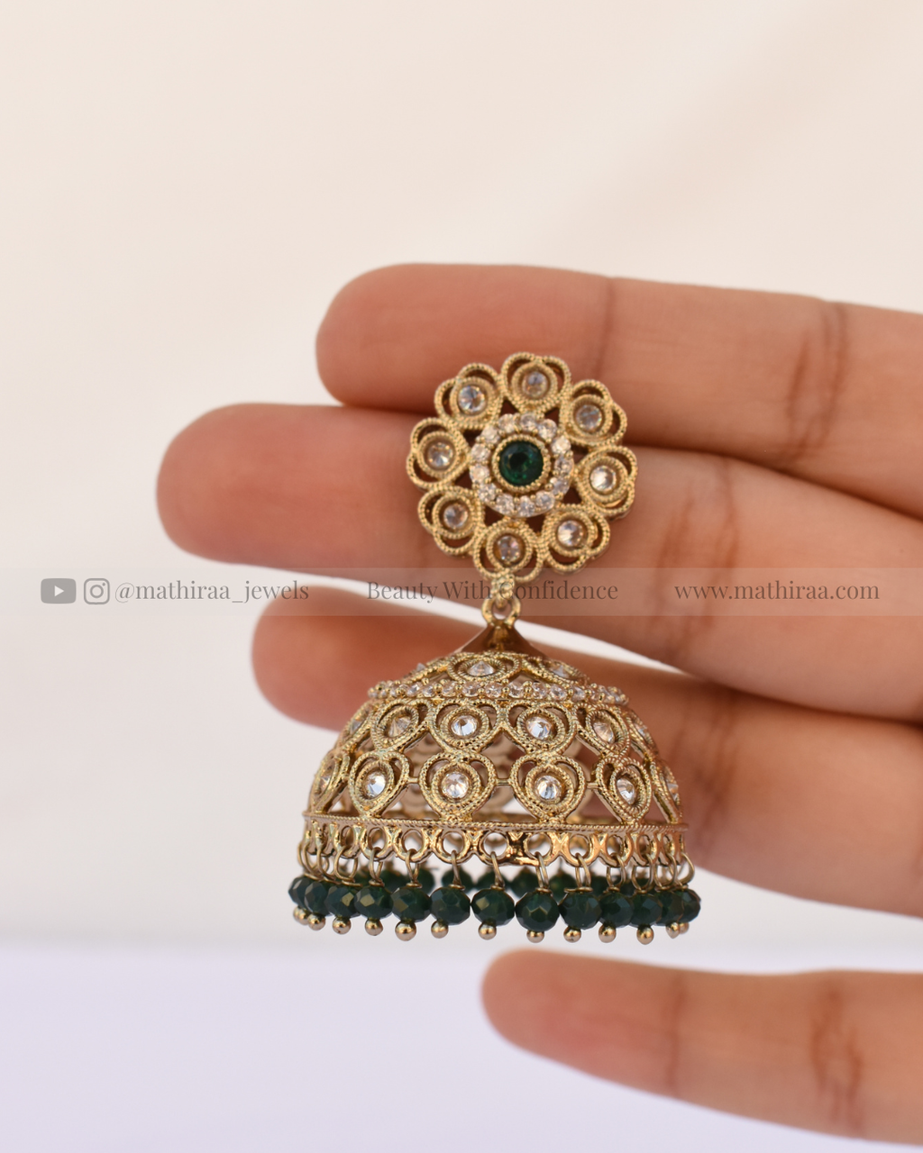 Bridal Petal Kundan Jhumka