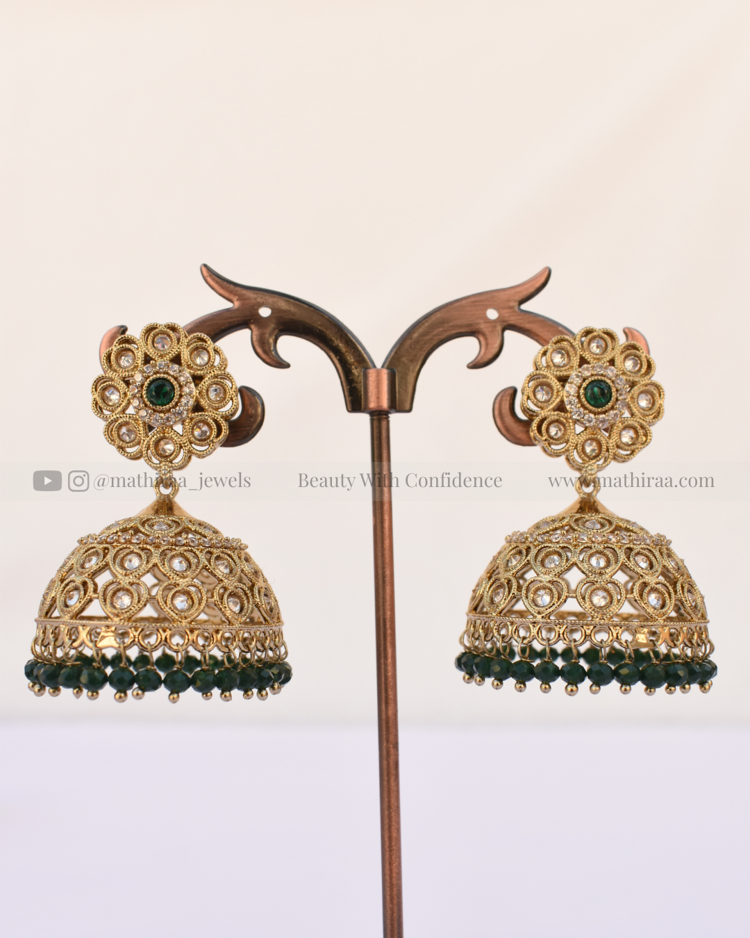 Bridal Petal Kundan Jhumka