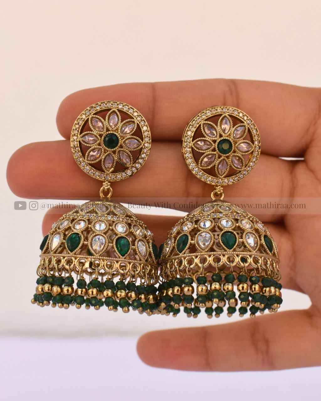 Bridal Polki Mehandi Jhumka