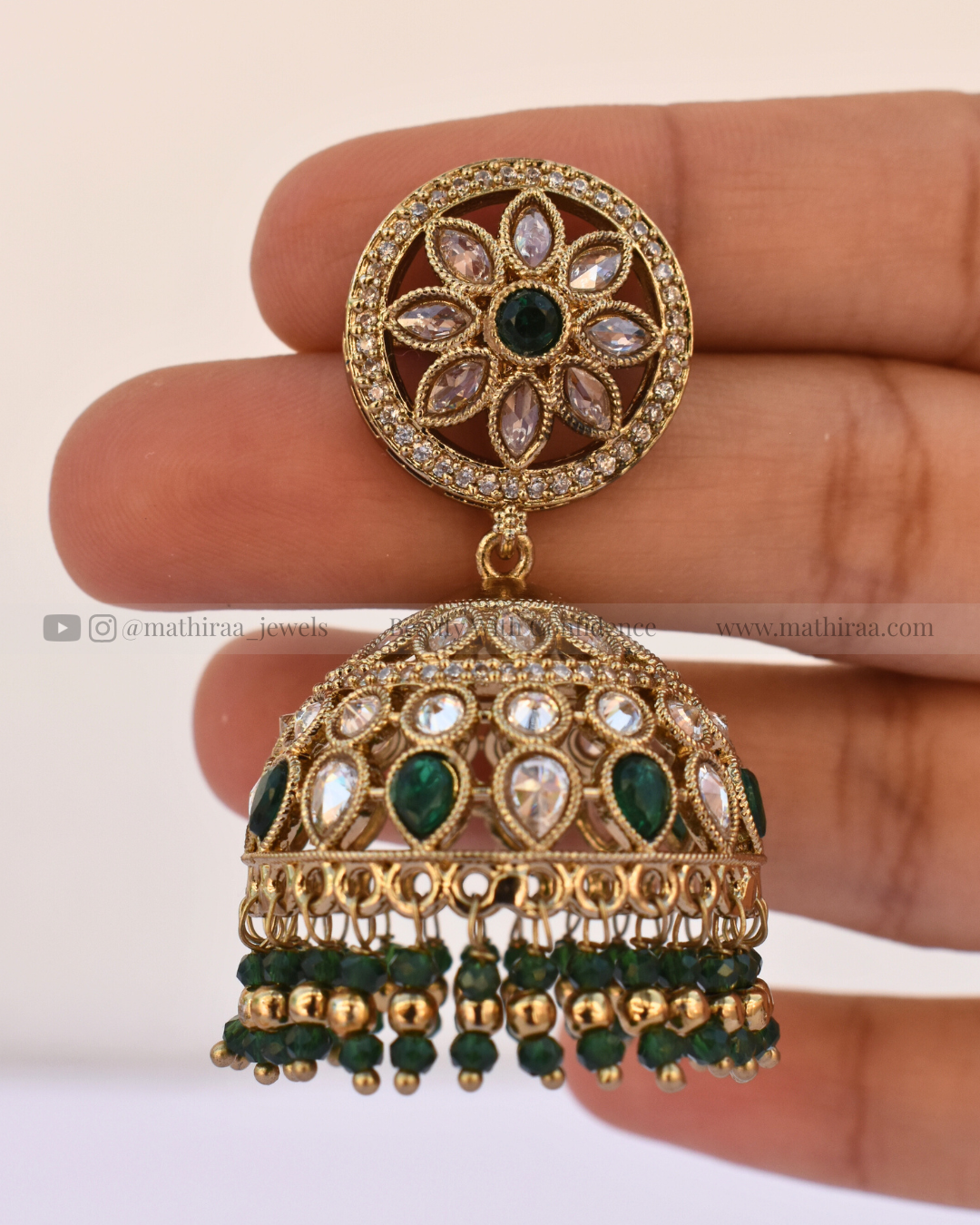 Bridal Polki Mehandi Jhumka