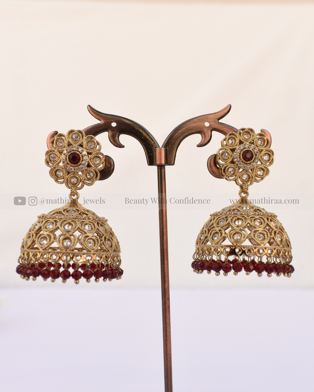 Bridal Petal Kundan Jhumka